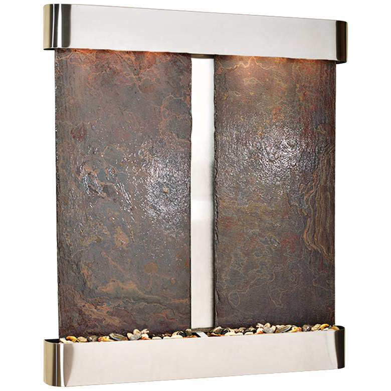 Image 2 Cottonwood Falls Round Steel Multicolor 69 inchH Wall Fountain