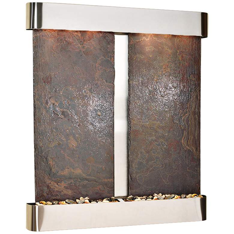 Image 2 Cottonwood Falls Round Steel Multicolor 69"H Wall Fountain