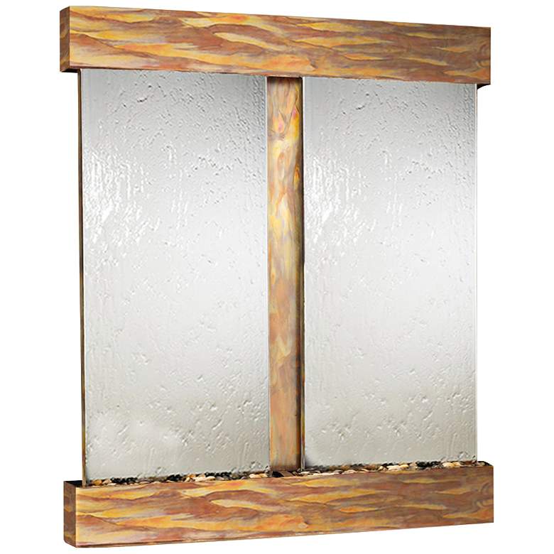 Image 1 Cottonwood Falls Rustic Copper Mirrored 69"H Wall Fountain