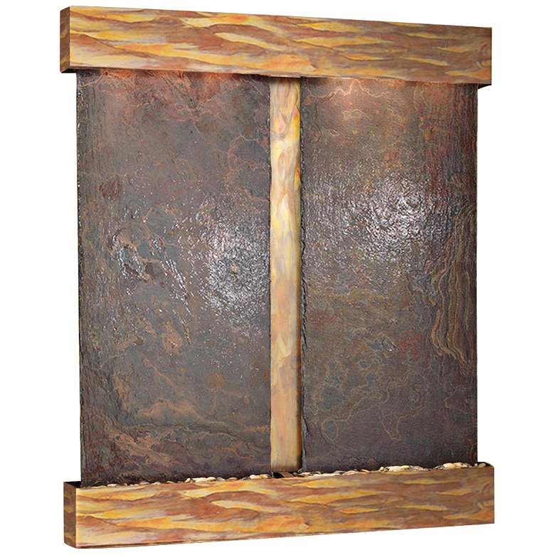 Image 1 Cottonwood Falls Rustic Copper Slate 69" High Wall Fountain