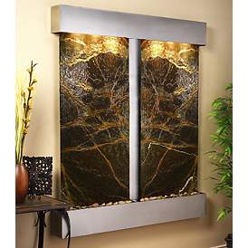Image1 of Cottonwood Falls Steel Green Marble 69" High Wall Fountain