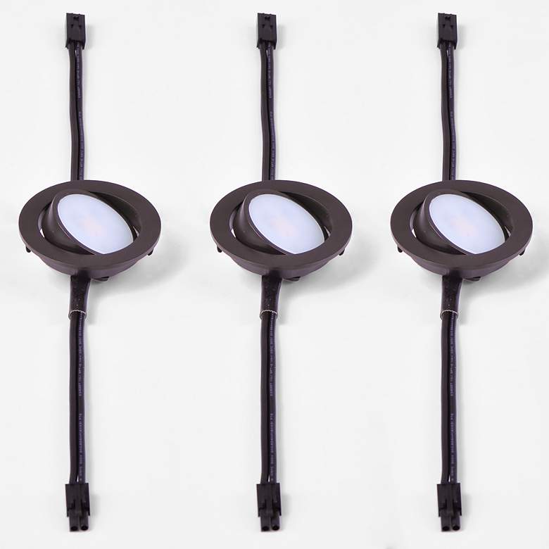Image 2 CounterMax MX-LD-AC 2.75"W Bronze 2700K Puck Lights Set of 3 more views