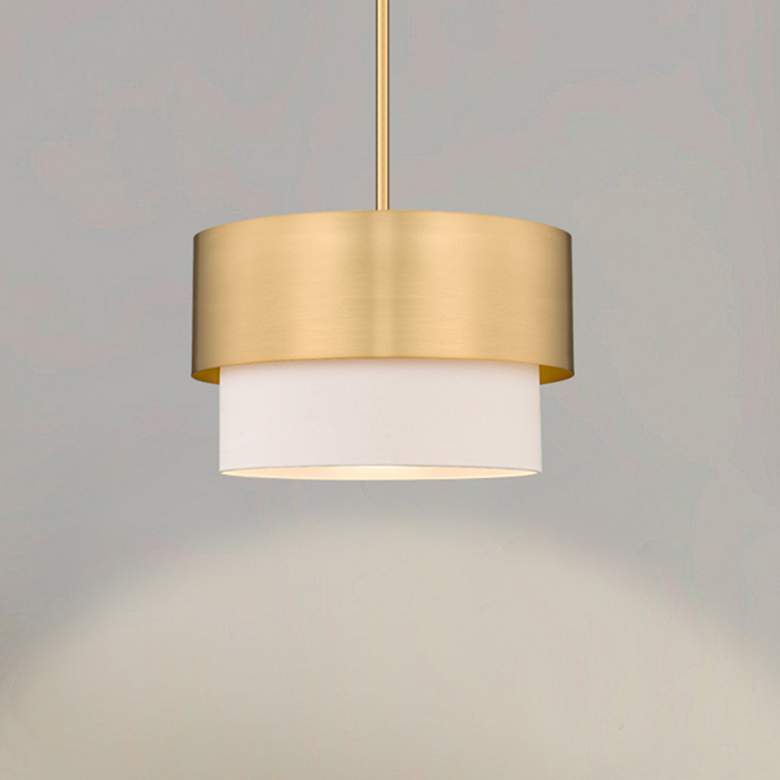 Image 2 Counterpoint 12" Wide Modern Gold Drum Mini Pendant