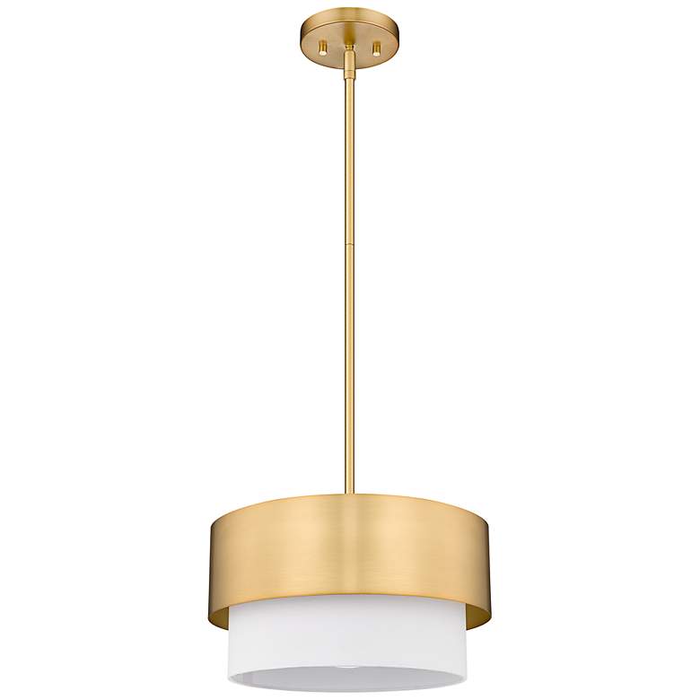 Image 7 Counterpoint 12" Wide Modern Gold Drum Mini Pendant more views