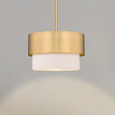 Counterpoint 12" Wide Modern Gold Drum Mini Pendant