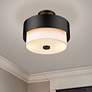 2_Counterpoint 13" Wide Matte Black Drum Ceiling Light