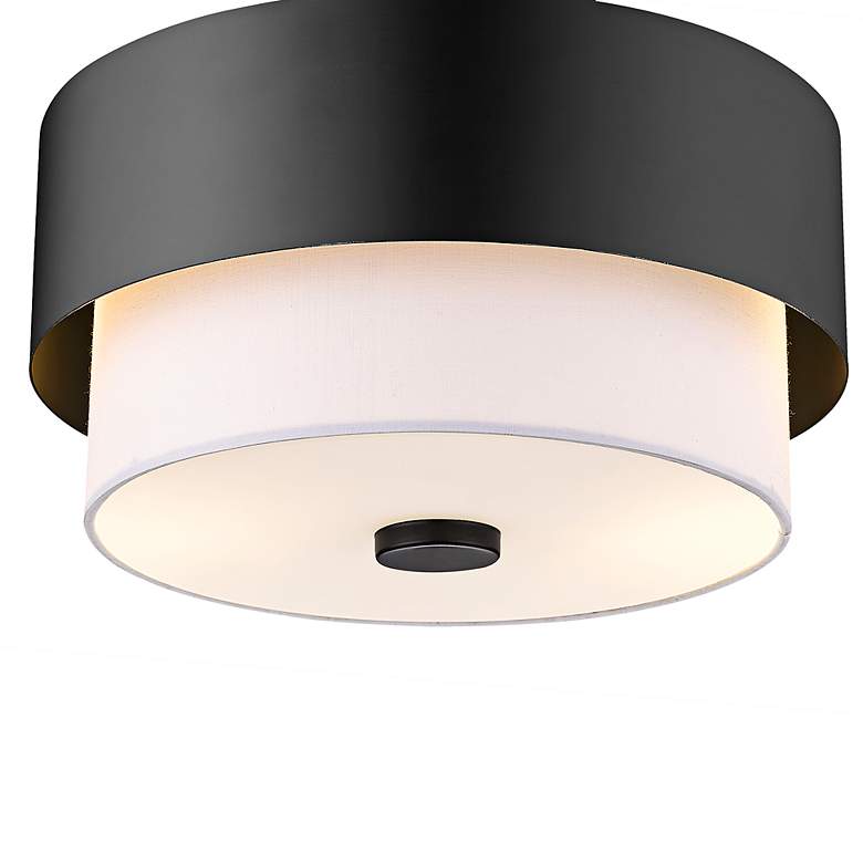 Image 5 Counterpoint 13" Wide Matte Black Drum Ceiling Light more views