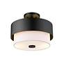 7_Counterpoint 13" Wide Matte Black Drum Ceiling Light more views