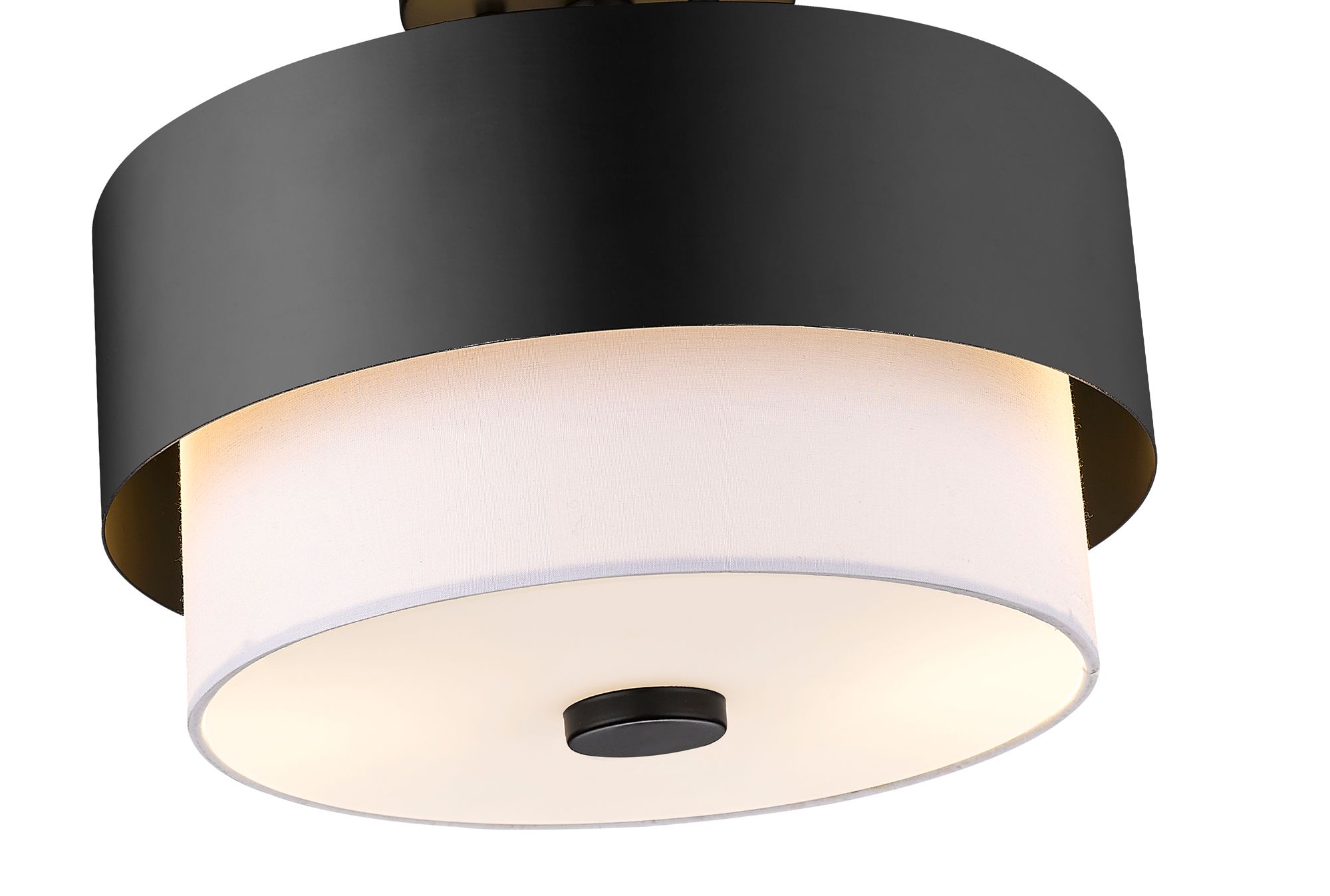 Counterpoint 13" Wide Matte Black Drum Ceiling Light in scene