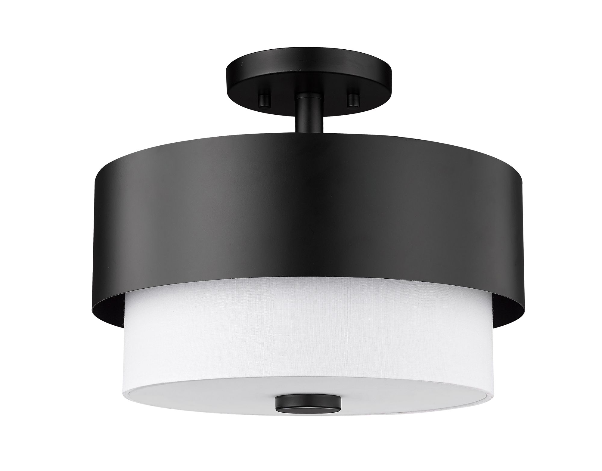 Counterpoint 13" Wide Matte Black Drum Ceiling Light in scene