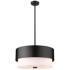 Counterpoint 18" Wide Matte Black 2-Tier Drum Pendant Light