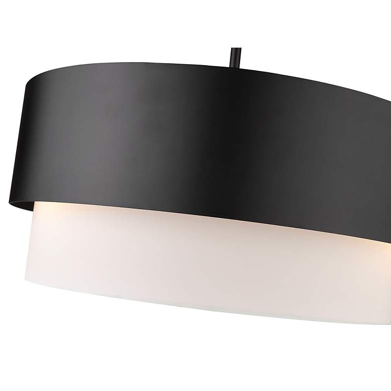 Image 7 Counterpoint 18" Wide Matte Black 2-Tier Drum Pendant Light more views