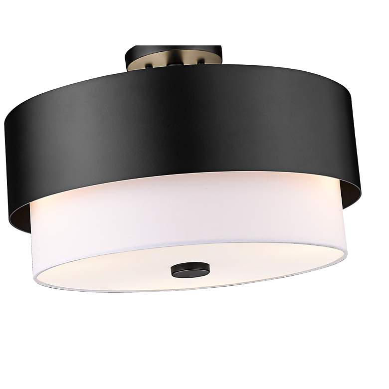 Image 5 Counterpoint 18" Wide Matte Black Drum Ceiling Light more views