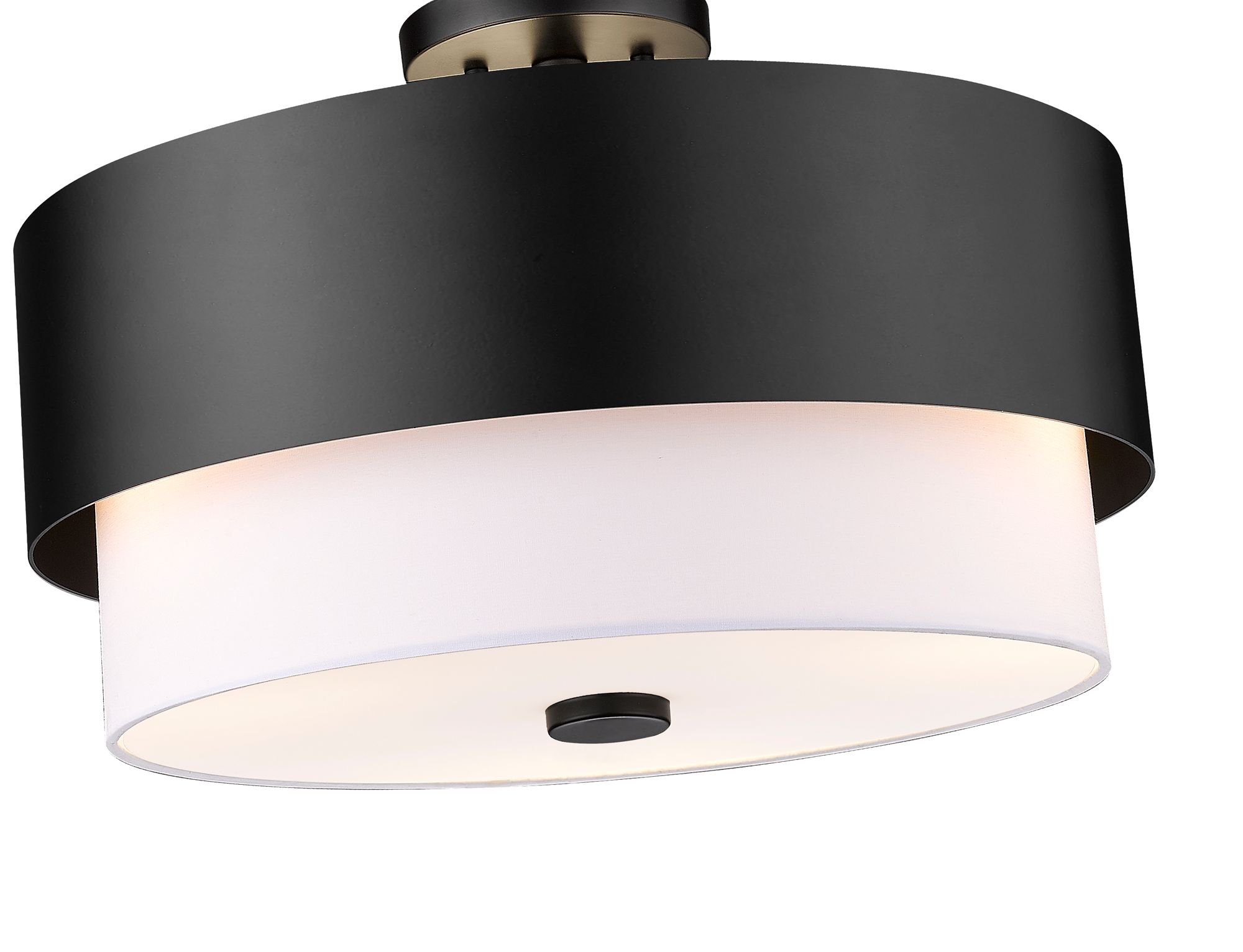 Counterpoint 18" Wide Matte Black Drum Ceiling Light in scene