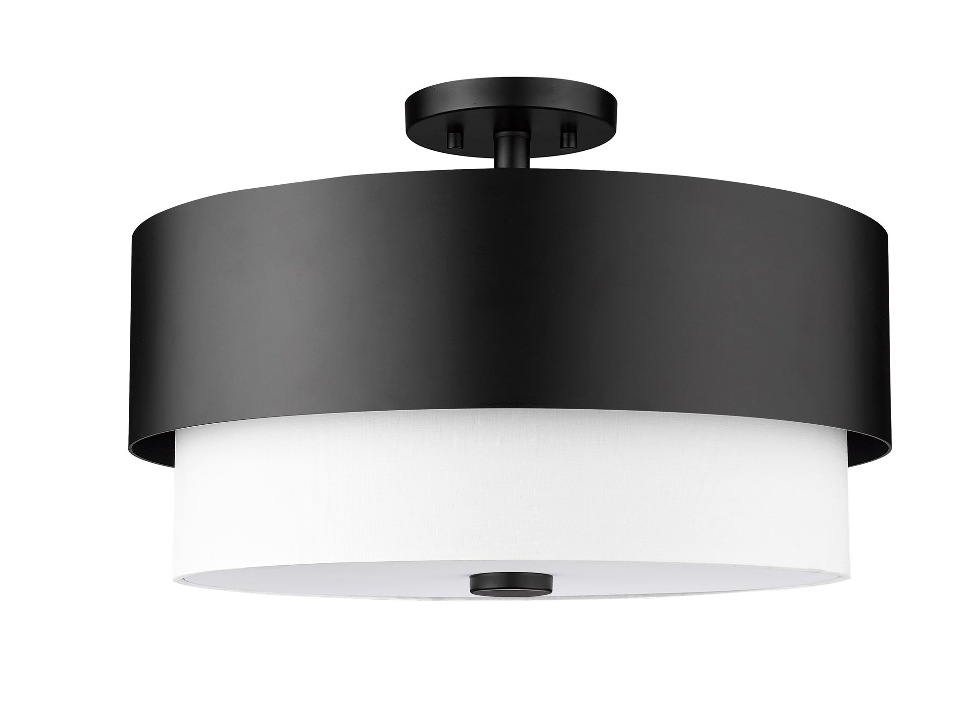 Counterpoint 18" Wide Matte Black Drum Ceiling Light in scene