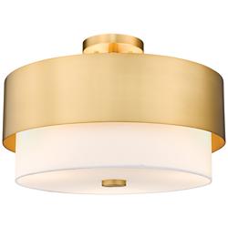 Counterpoint 18&quot; Wide Modern Gold Steel Drum Ceiling Light