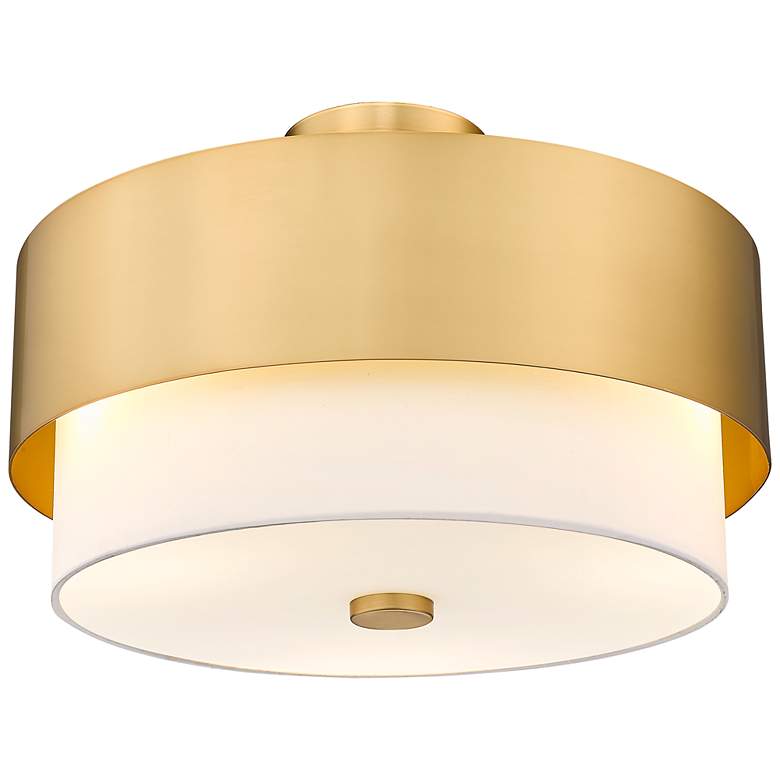 Image 6 Counterpoint 18 inch Wide Modern Gold Steel Drum Ceiling Light more views