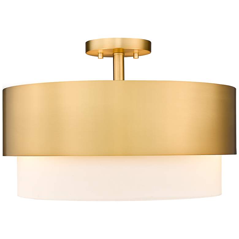 Image 7 Counterpoint 18 inch Wide Modern Gold Steel Drum Ceiling Light more views