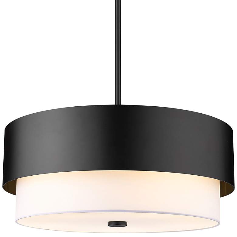 Image 3 Counterpoint 24" Wide Matte Black Drum Pendant Light