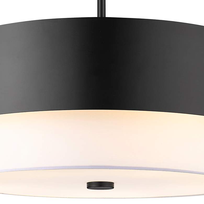 Image 4 Counterpoint 24" Wide Matte Black Drum Pendant Light more views