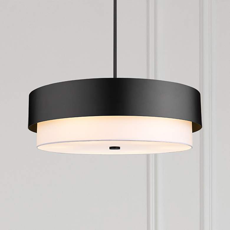 Image 2 Counterpoint 31 1/2" Wide Matte Black Drum Chandelier