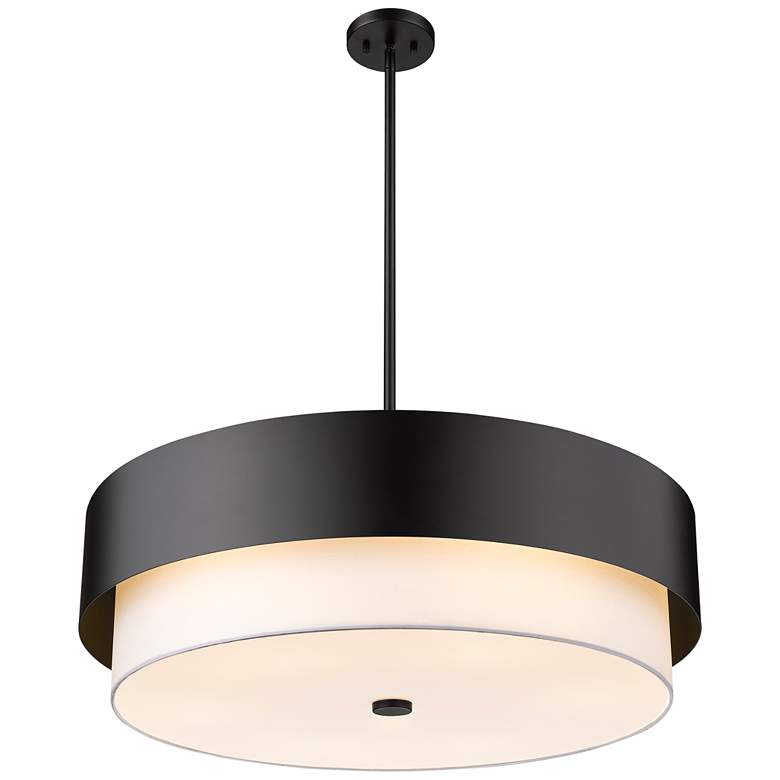 Image 5 Counterpoint 31 1/2" Wide Matte Black Drum Chandelier more views