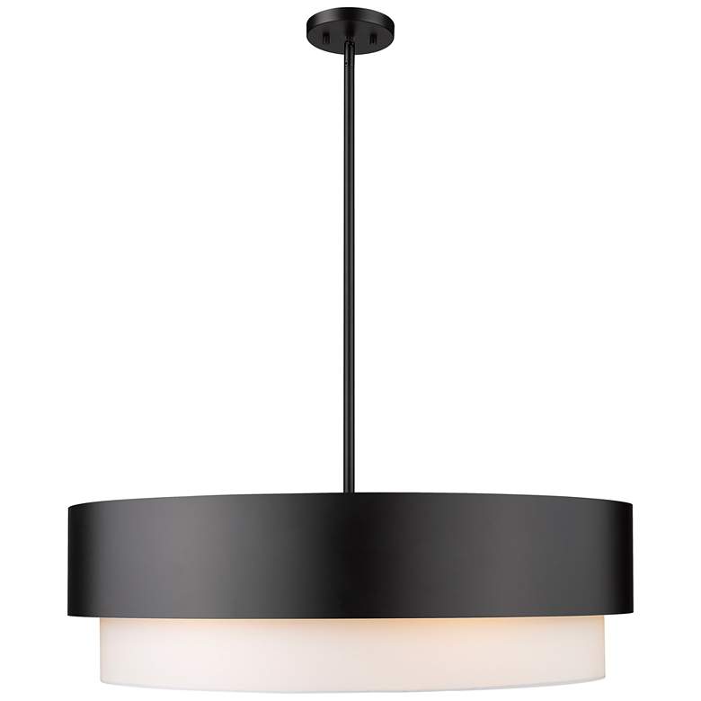 Image 6 Counterpoint 31 1/2" Wide Matte Black Drum Chandelier more views