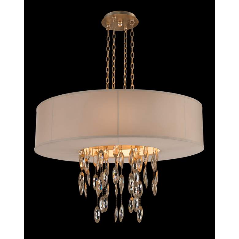 Image 1 Counterpoint 36 inchW Gold Cool White Drum Pendant Chandelier