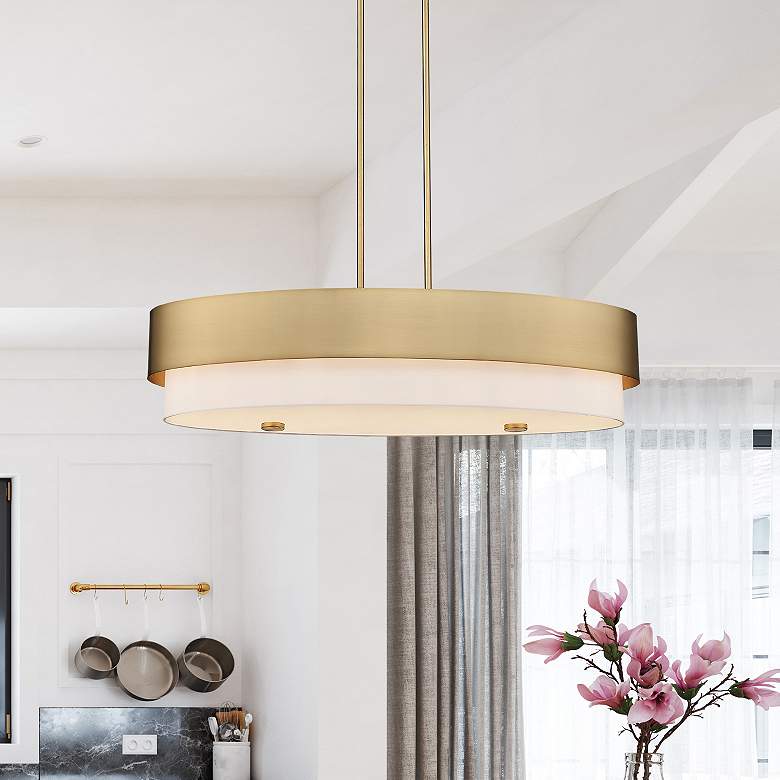 Image 2 Counterpoint 42" Wide Modern Gold Linear Pendant