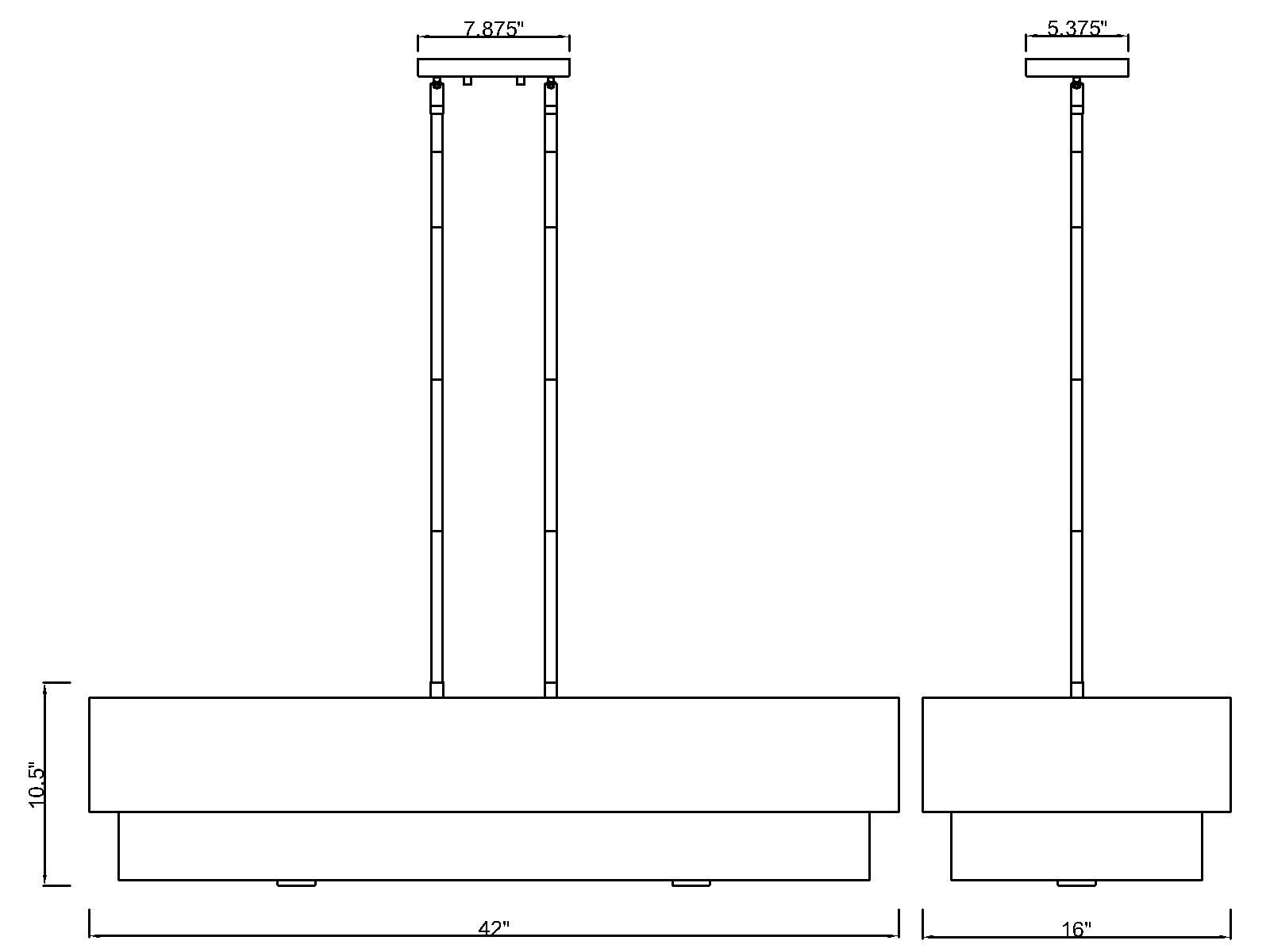 Counterpoint 42" Wide Modern Gold Linear Pendant in scene
