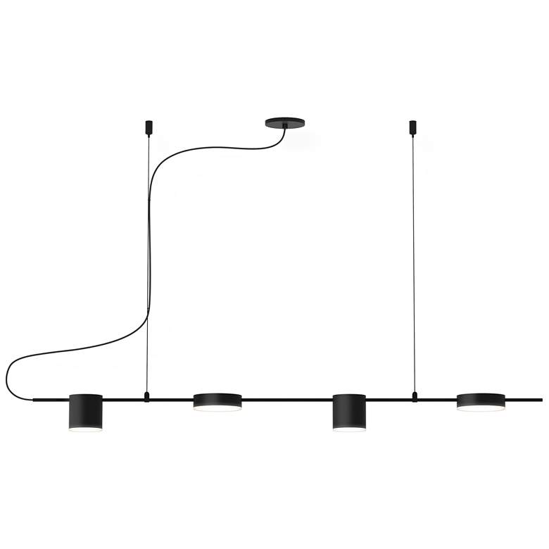 Image 1 Counterpoint 42" Wide Satin Black 4-Light LED Linear Pendant