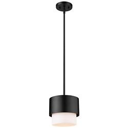 Counterpoint 7 1/4" Wide Matte Black Cylinder Mini Pendant