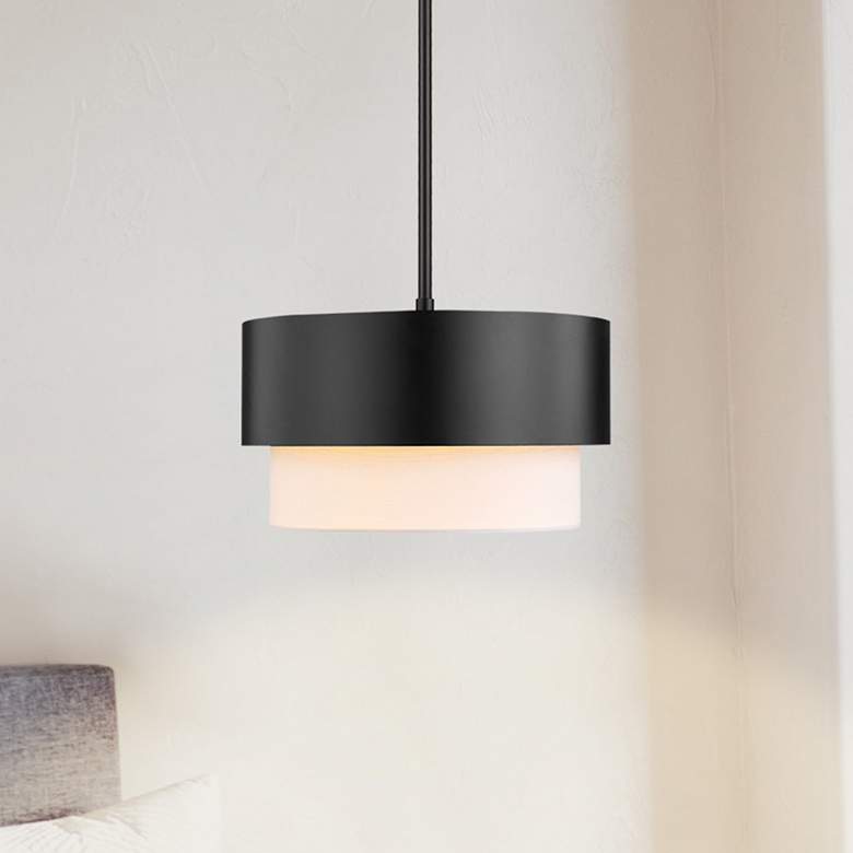 Image 1 Counterpoint by Z-Lite Matte Black 1 Light Mini Pendant