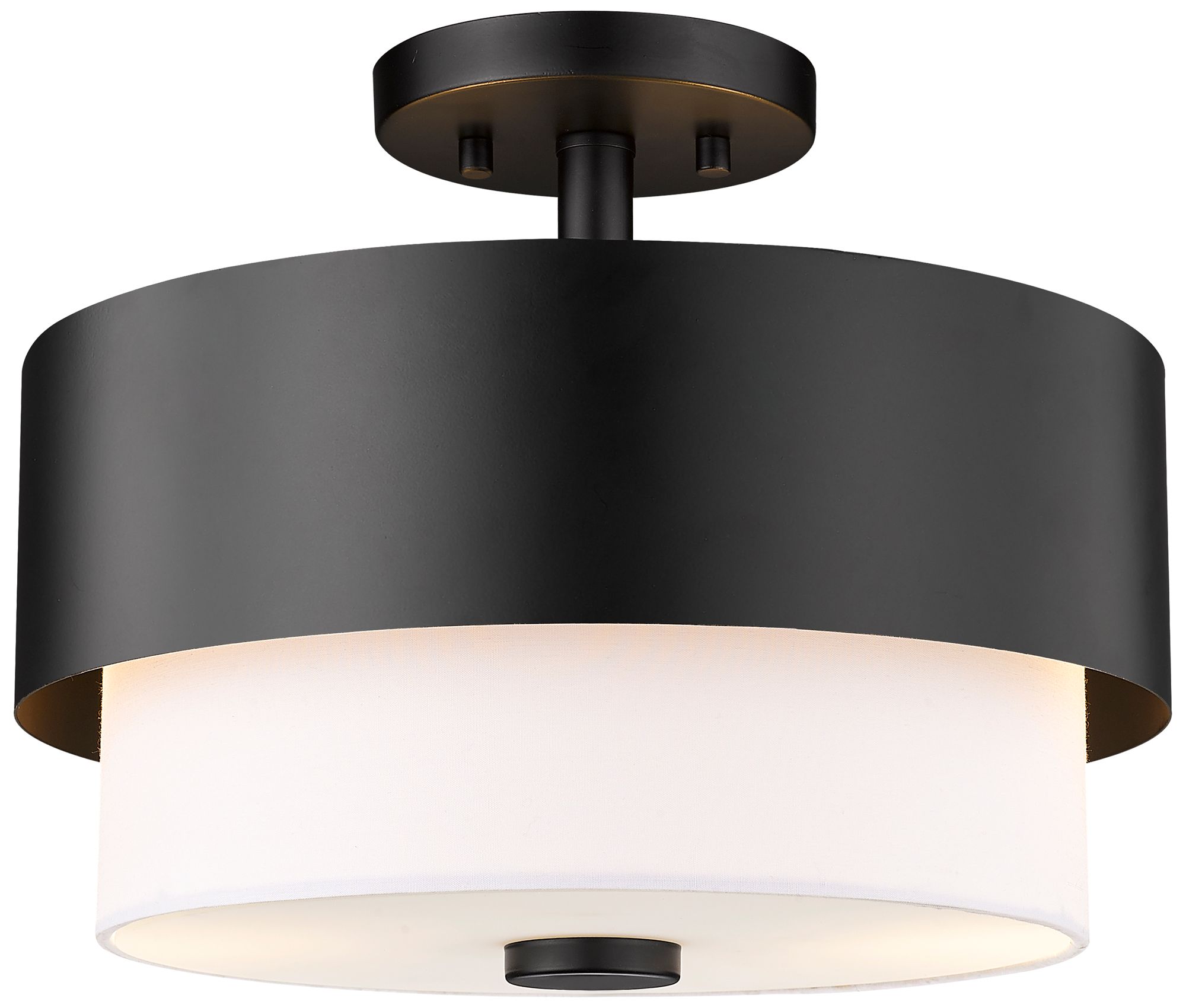 Counterpoint by ZLite Matte Black 2 Light Semi Flush Mount 340N9