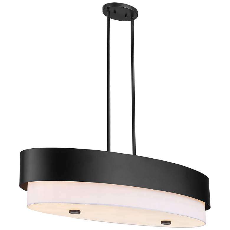 Image 1 Counterpoint by Z-Lite Matte Black 5 Light Island Pendant