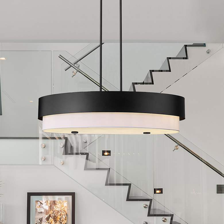 Image 1 Counterpoint by Z-Lite Matte Black 5 Light Island Pendant