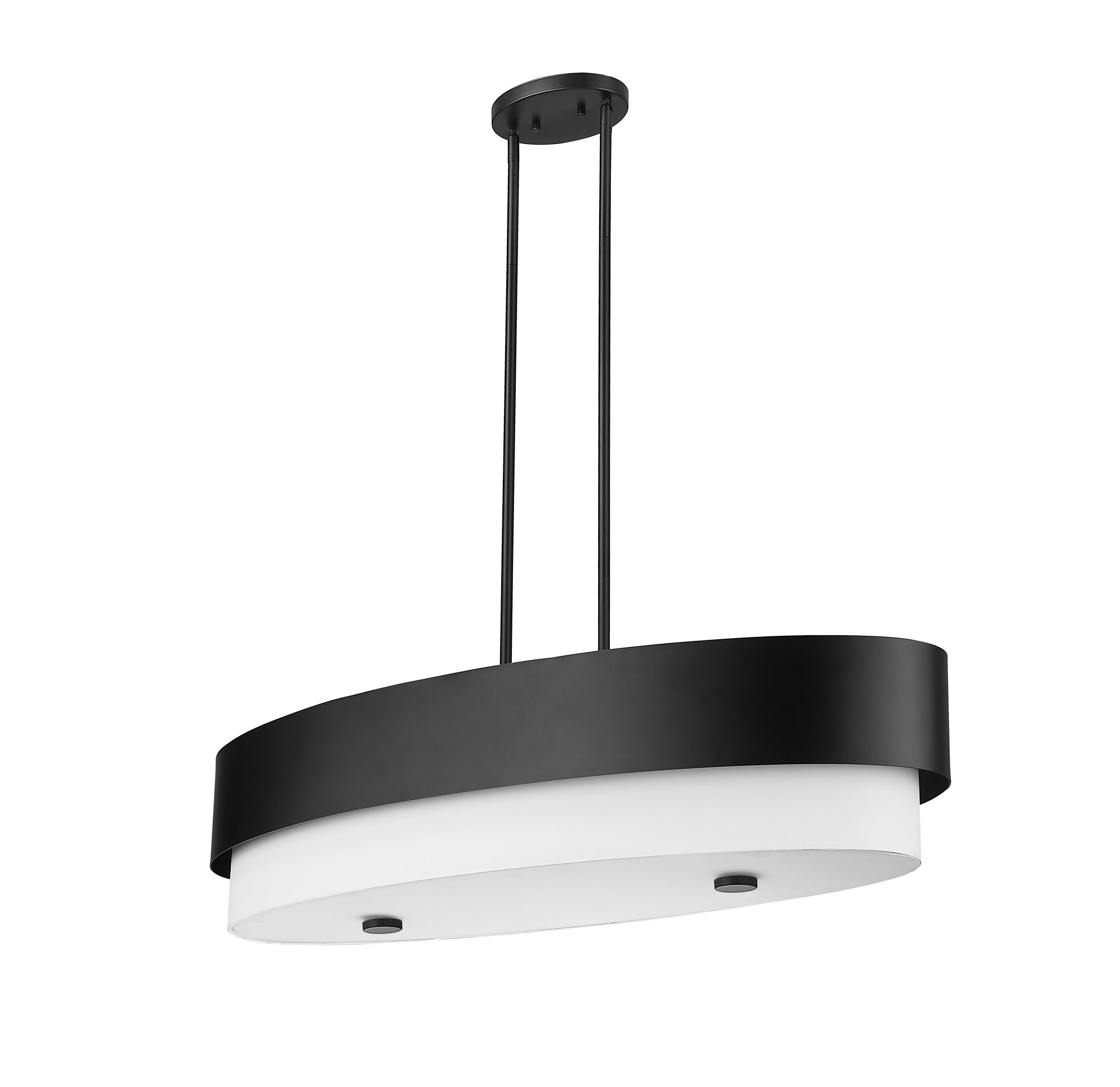 Counterpoint by Z-Lite Matte Black 5 Light Island Pendant