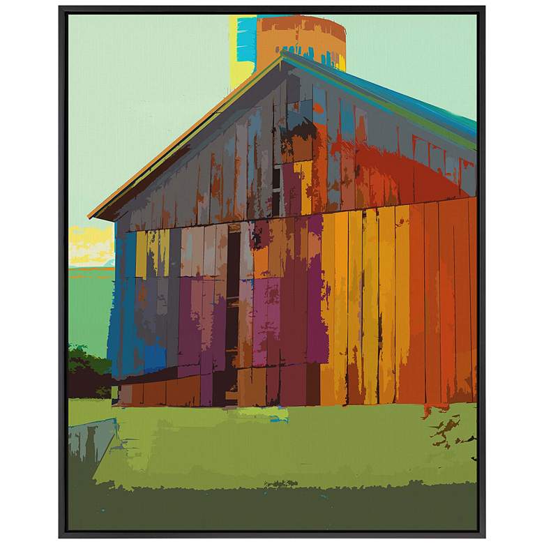 Image 2 Country Barn 49" High Giclee Framed Canvas Wall Art