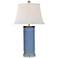 Country Blue Cylinder Porcelain Table Lamp