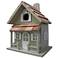 Country Cottage Hand-Painted Green Birdhouse