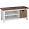Country Cottage White with Wood Top TV Stand