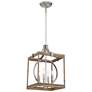 Country Estates 14 1/2" Wide Wood and Nickel 4-Light Pendant