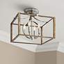 Country Estates 16 1/2"W Faded Wood 4-Light Ceiling Light
