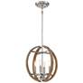 Country Estates 16 3/4" Wide Wood and Nickel 4-Light Pendant