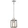 Country Estates 6 1/2"W Wood and Brushed Nickel Mini Pendant