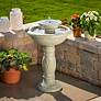 Country Gardens 32"H Stone 2-Tier Solar-On-Demand Fountain