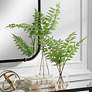 1_Country Green Ferns 21"H Faux Plants in Glass Vases Set of 2