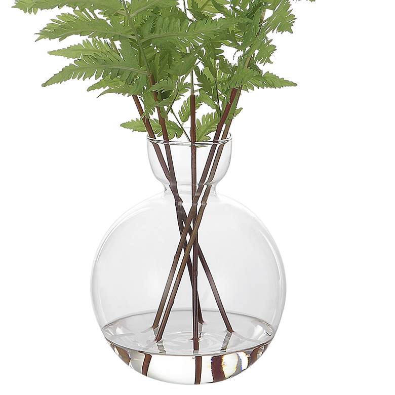 Image 3 Country Green Ferns 21"H Faux Plants in Glass Vases Set of 2 more views