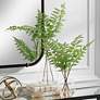 Country Green Ferns 21"H Faux Plants in Glass Vases Set of 2