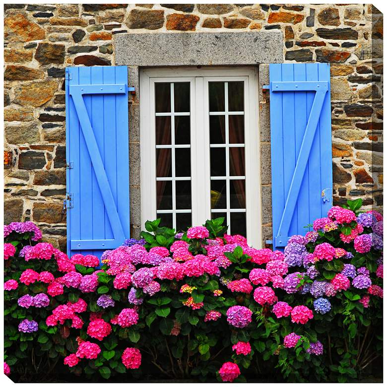 Image 1 Country Hydrangeas 24" Square Indoor-Outdoor Wall Art